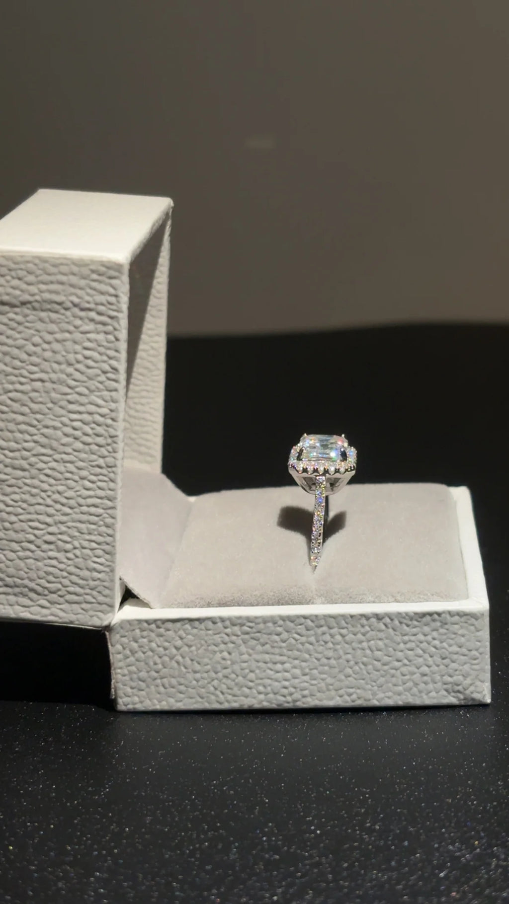 Sliver & Moissanite Cubic Ring