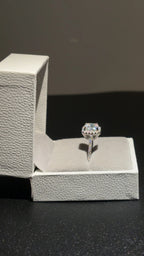 Sliver & Moissanite Cubic Ring