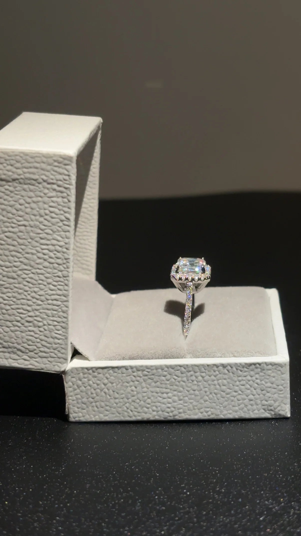 Sliver & Moissanite Cubic Ring