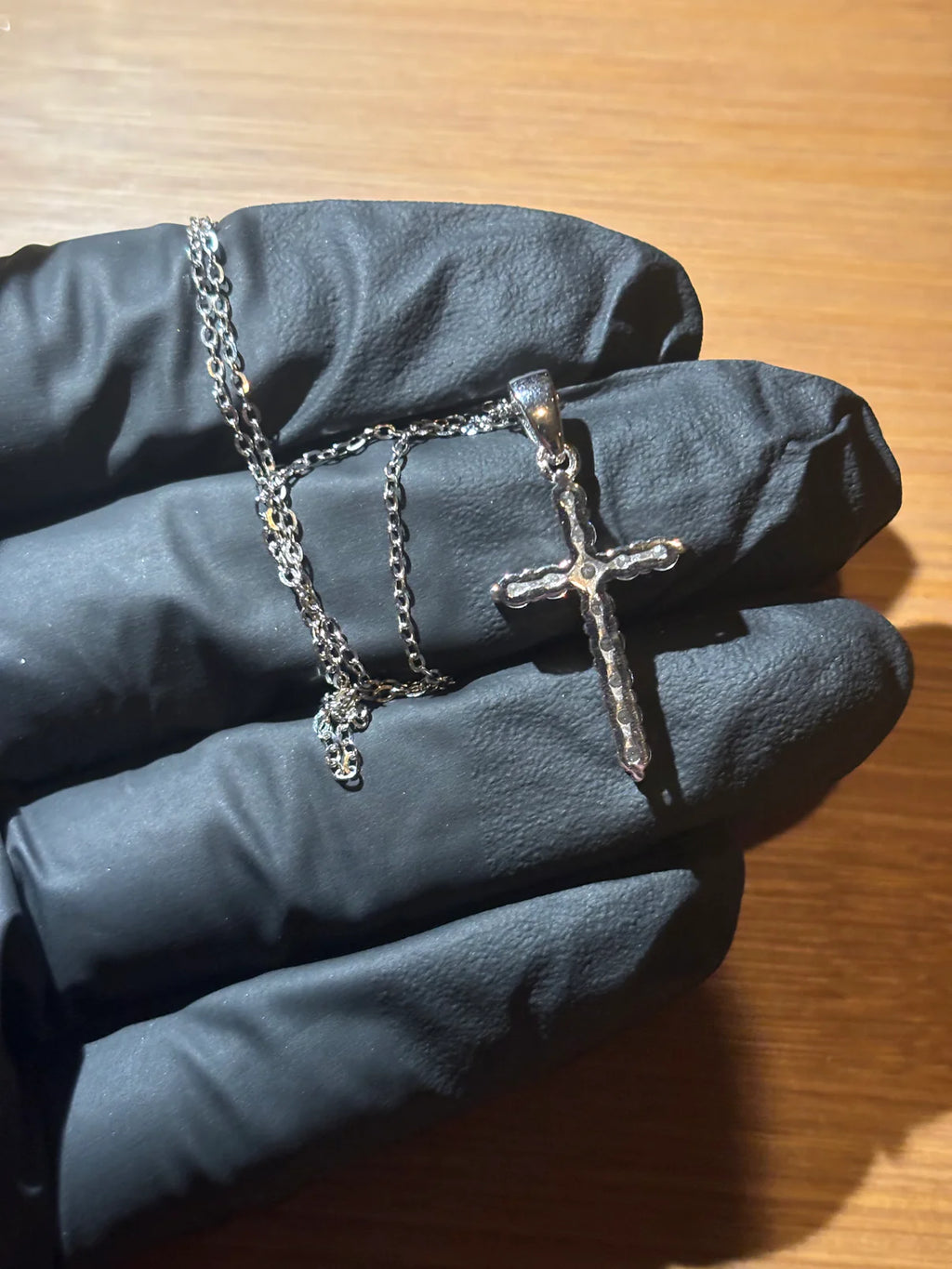 Sliver & Moissanite Cross Pendant