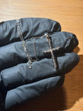 Sliver & Moissanite Cross Pendant