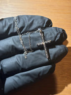Sliver & Moissanite Cross Pendant