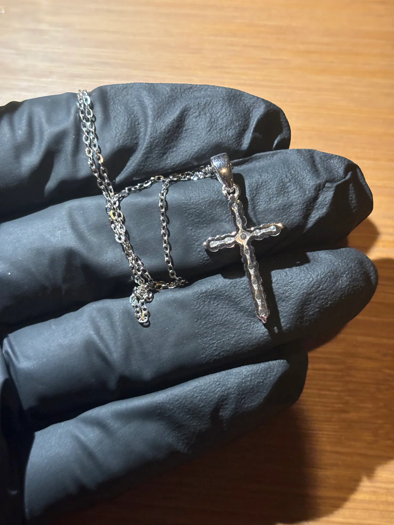 Sliver & Moissanite Cross Pendant