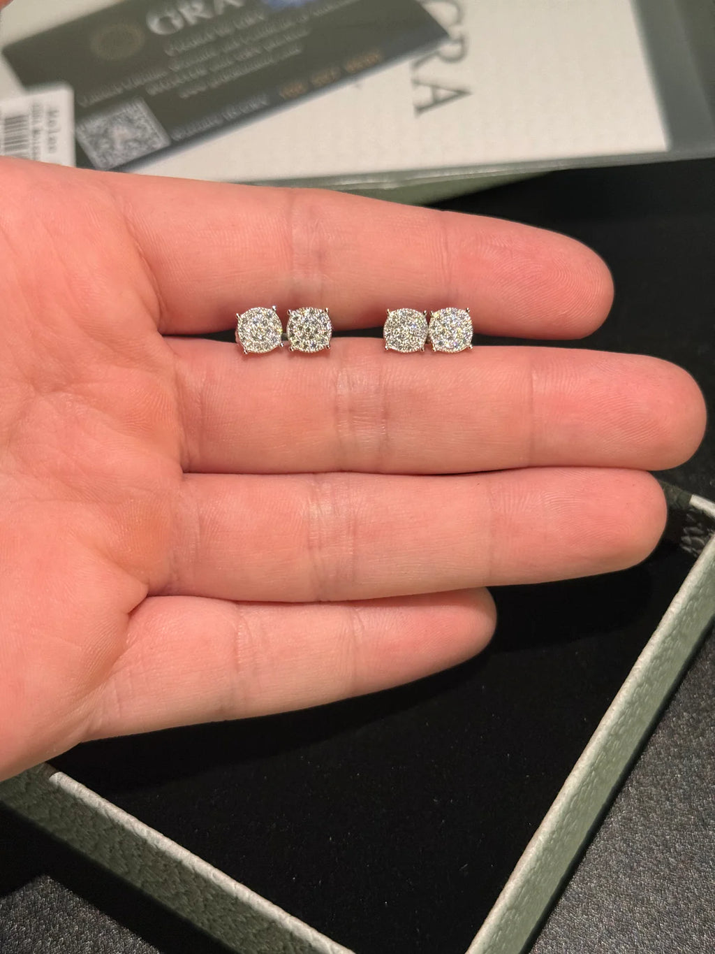 Sliver & Moissanite Stud Earrings