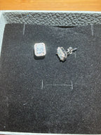 Sliver & Moissanite Halo Stud earrings