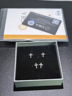 Sliver & Moissanite Cross Earrings