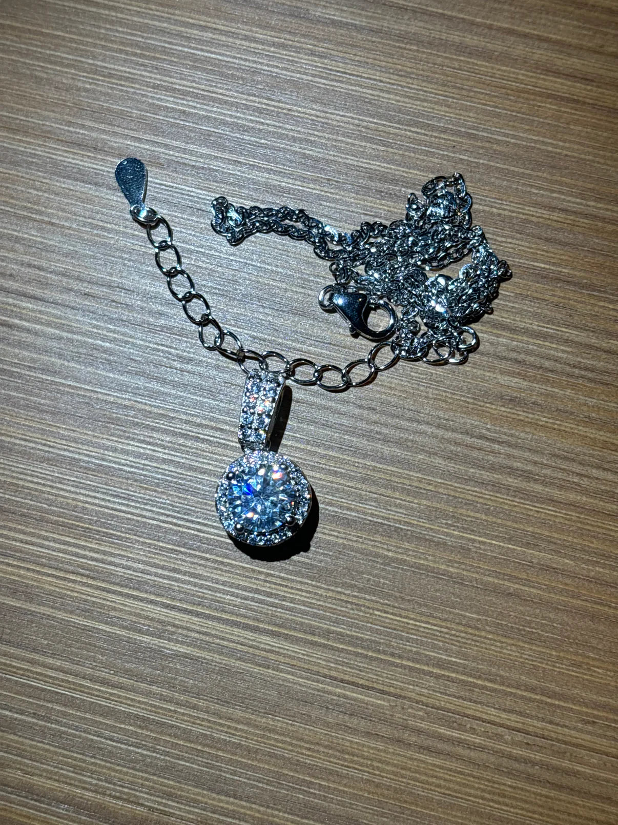 Sliver & Moissanite Circle Pendants