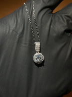 Sliver & Moissanite Circle Pendants