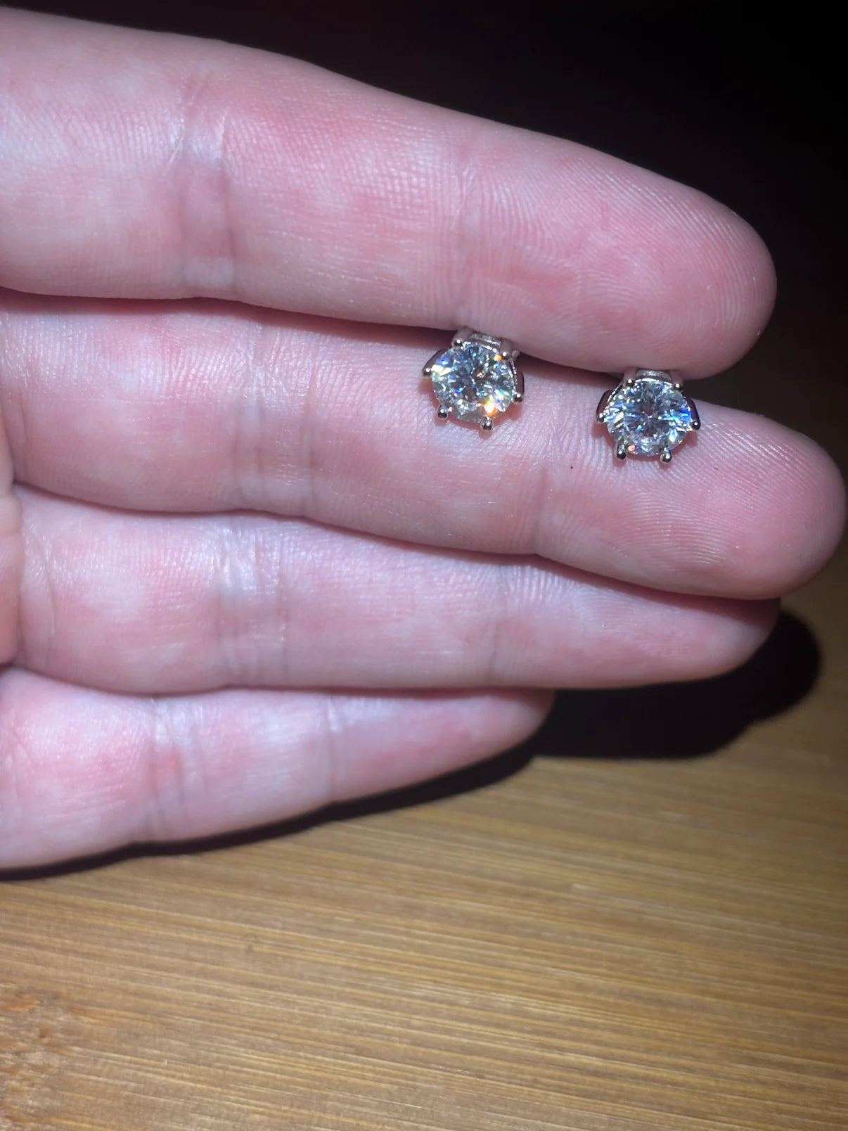 Sliver & Moissanite Stud earrings