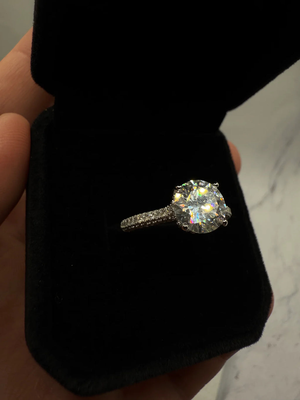 Moissanite Round Cut Ring
