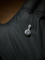 Sliver & Moissanite Circle Pendants