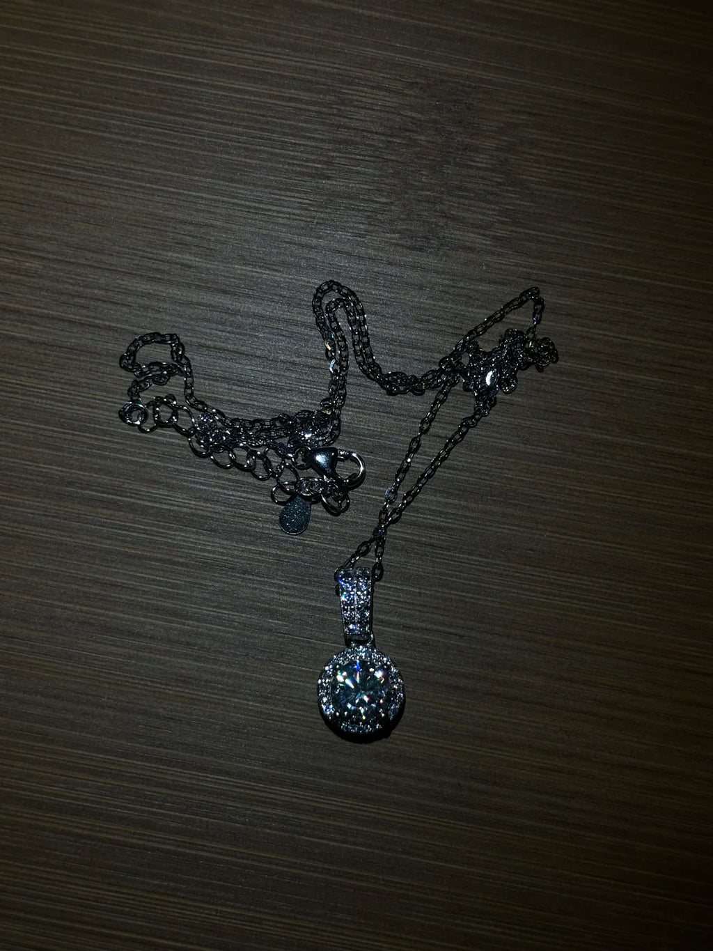 Sliver & Moissanite Circle Pendants