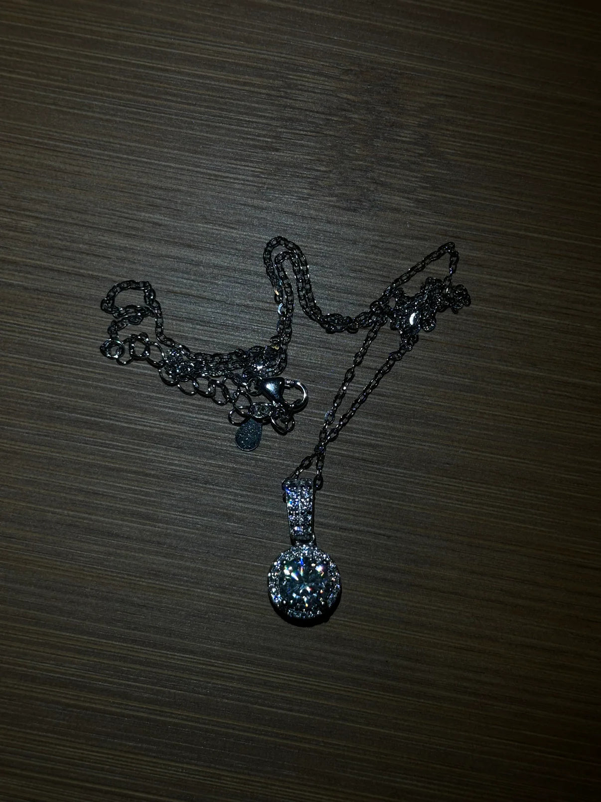 Sliver & Moissanite Circle Pendants