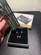 Sliver & Moissanite Cross Earrings