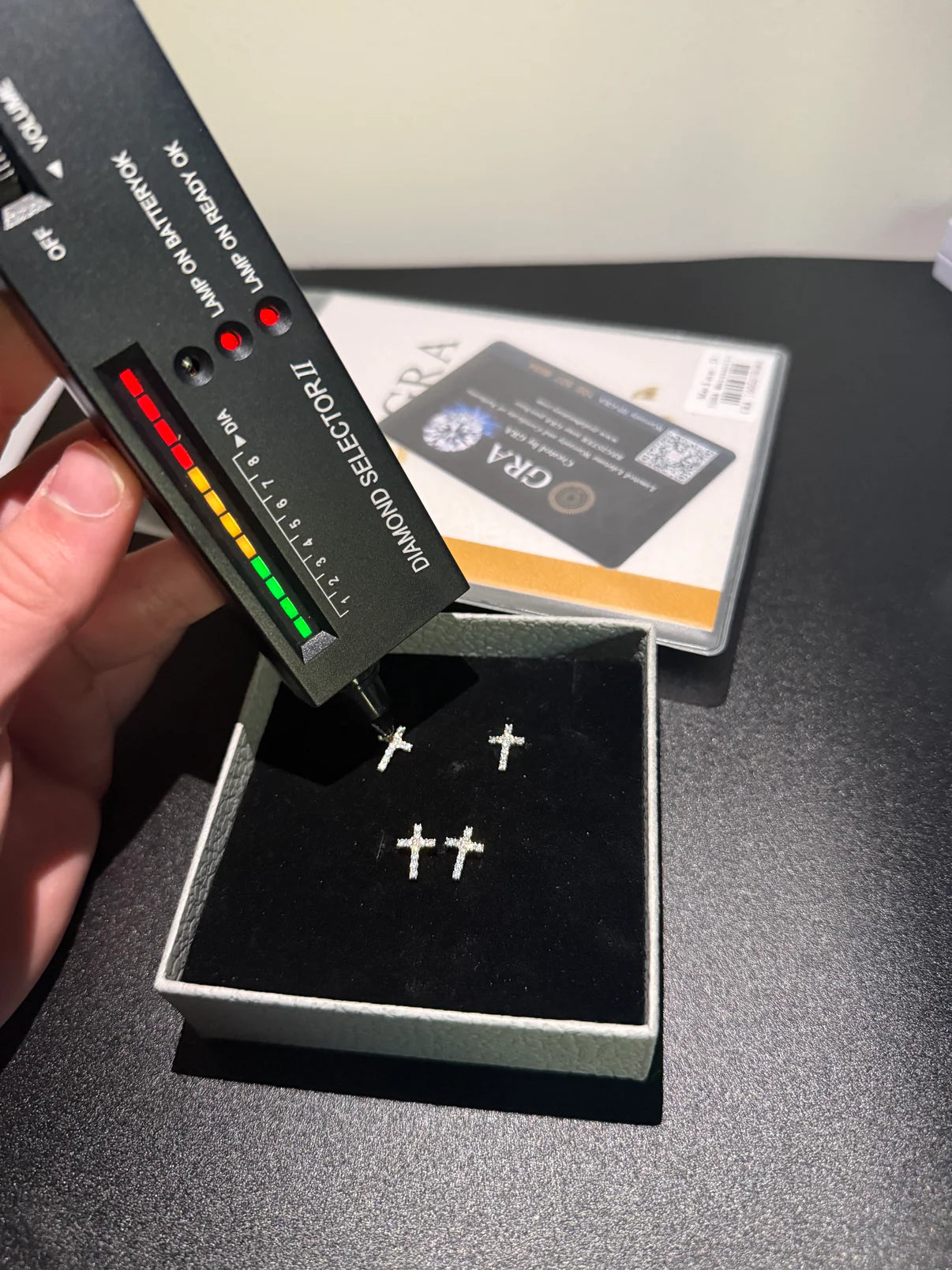 Sliver & Moissanite Cross Earrings