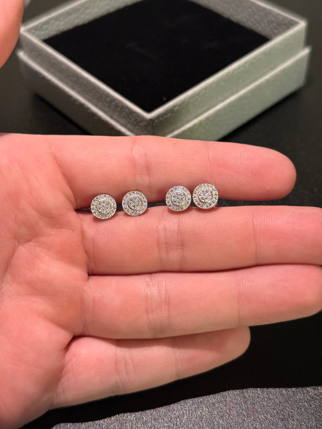 Sliver & Moissanite Circle Earrings