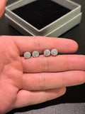 Sliver & Moissanite Circle Earrings