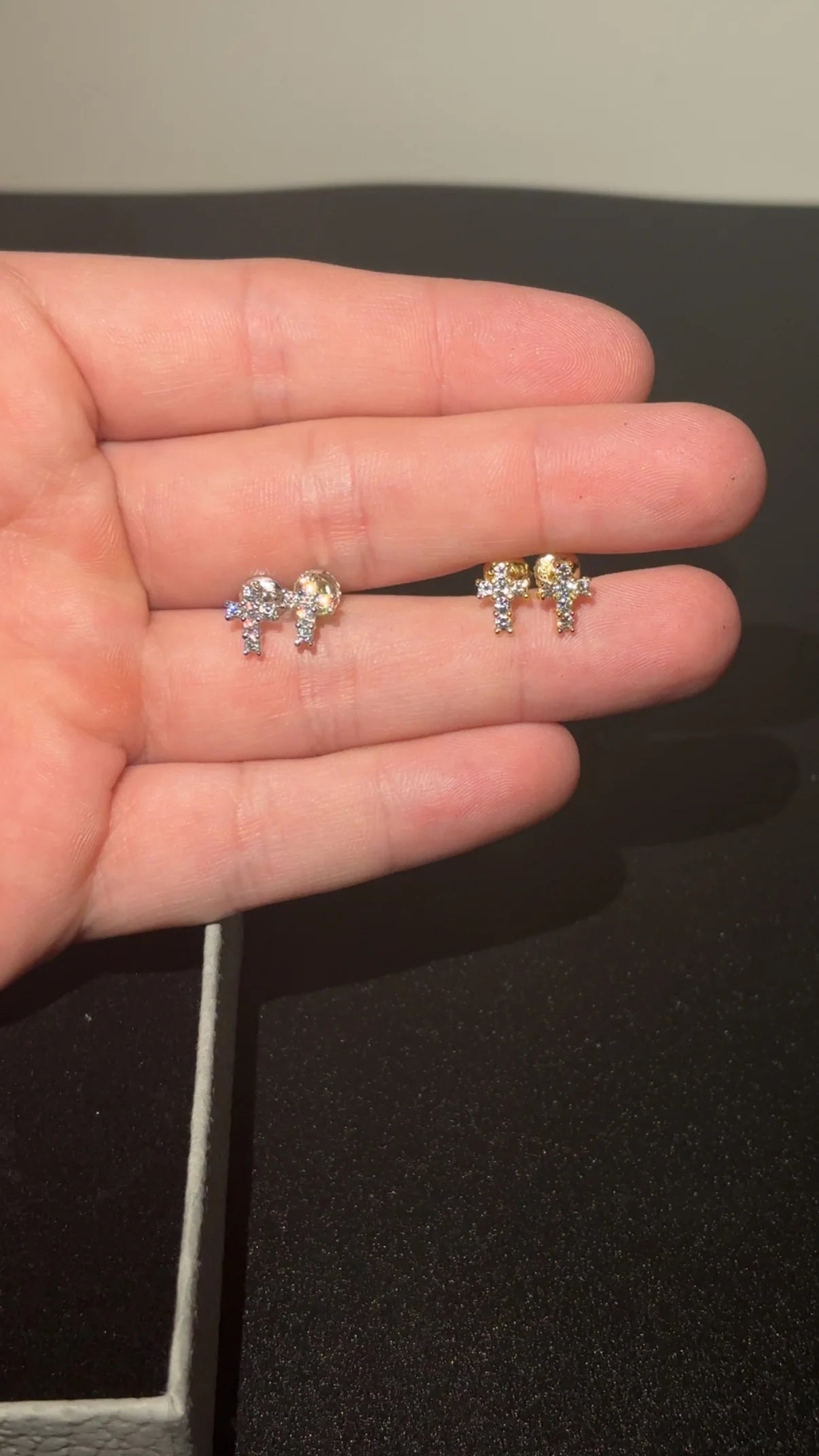 Moissanite Small Cross Earrings
