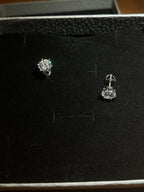 Sliver & Moissanite Stud earrings