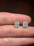 Sliver & Moissanite Halo Stud earrings