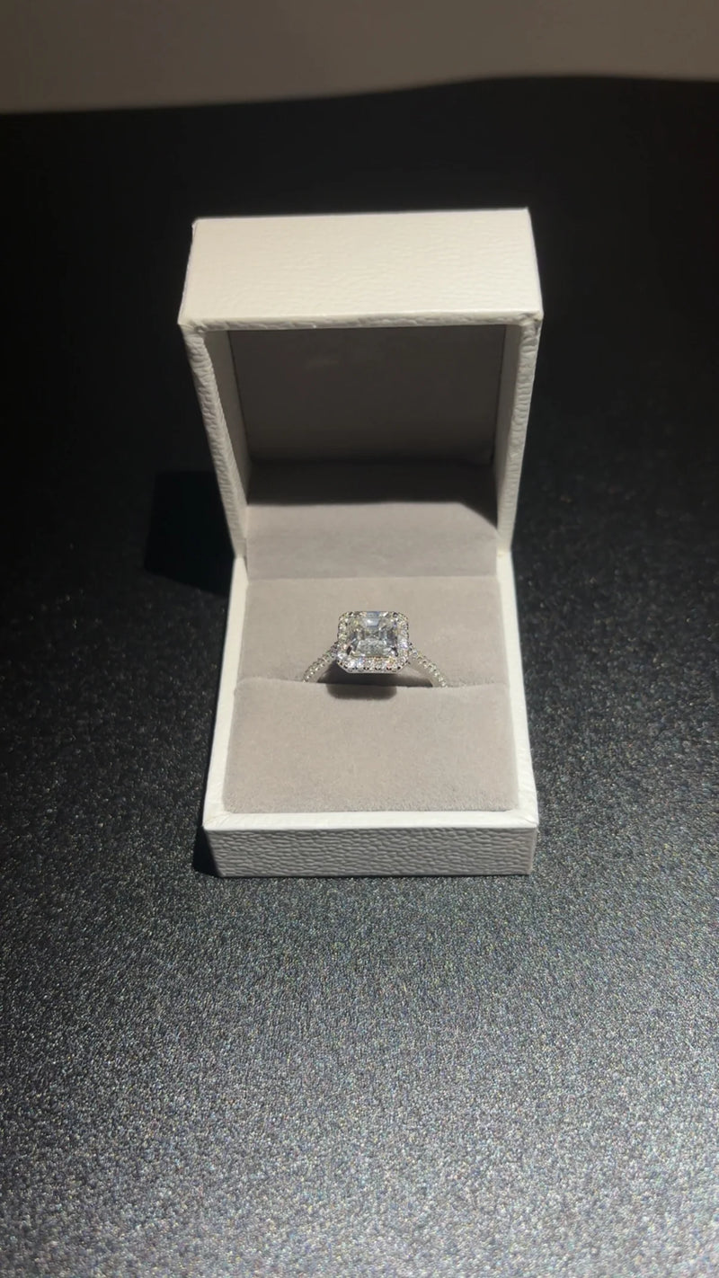 Sliver & Moissanite Cubic Ring
