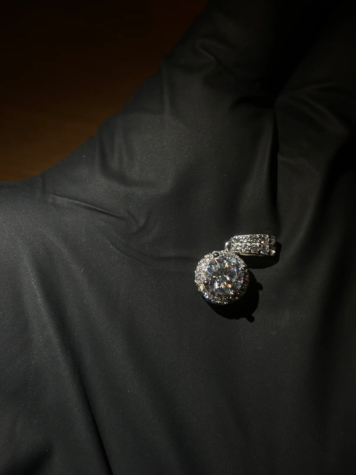 Sliver & Moissanite Circle Pendants