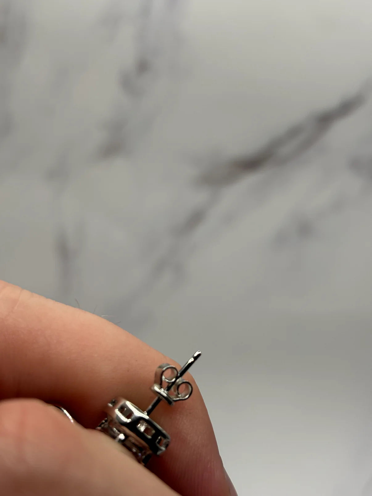 Sliver & Moissanite Stud earrings