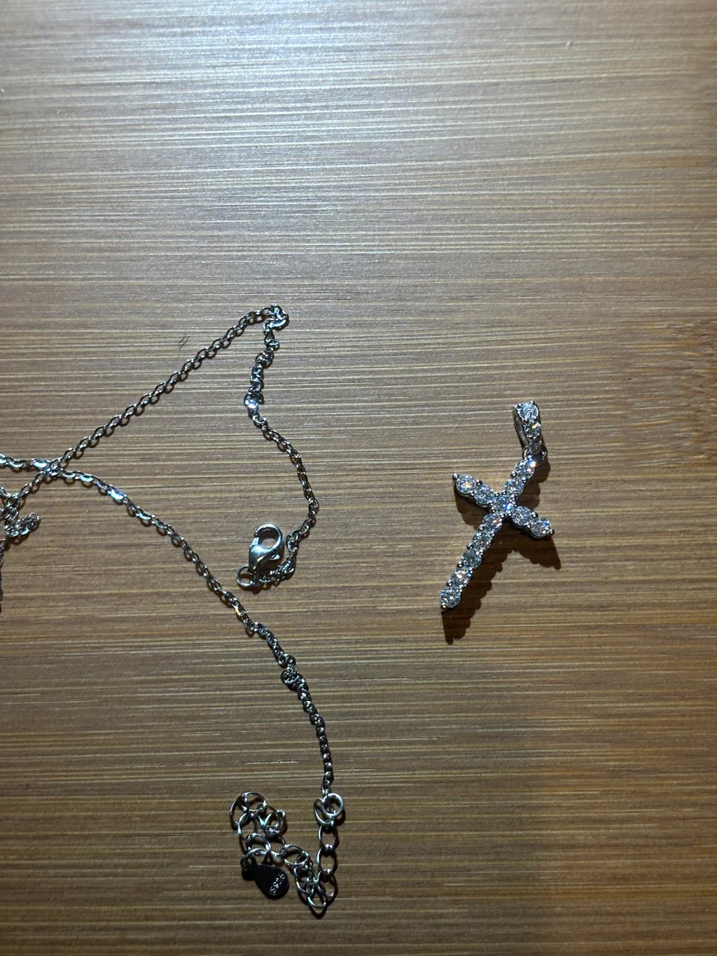 Sliver & Moissanite Cross Pendant