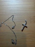 Sliver & Moissanite Cross Pendant