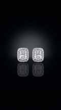 Aurivelle's 925 Sterling Silver & VVS Moissanite Halo Stud Earrings -Diamond-Like Shine| GRA Certified