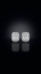 Aurivelle's 925 Sterling Silver & VVS Moissanite Halo Stud Earrings -Diamond-Like Shine| GRA Certified