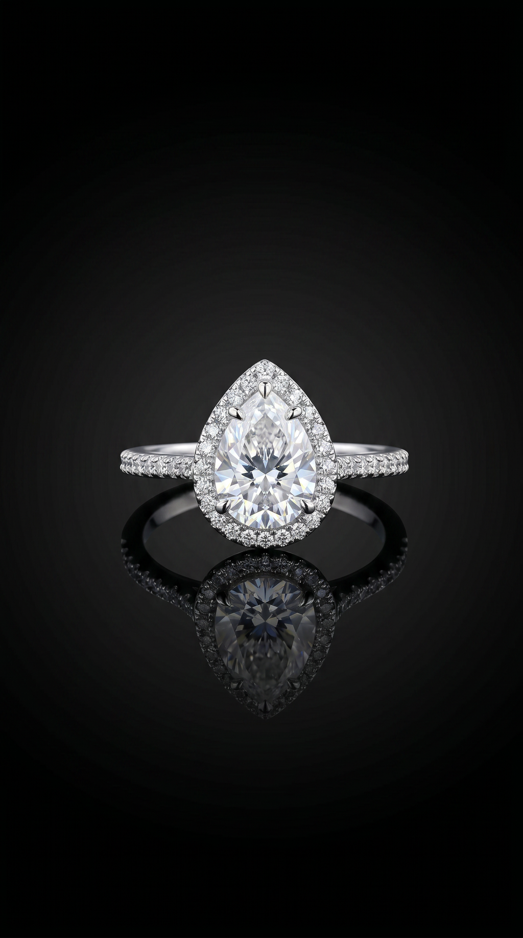 Aurivelle's Sliver & Moissanite Pear Ring -Diamond-Like Shine| GRA Certified