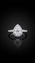 Aurivelle's Sliver & Moissanite Pear Ring -Diamond-Like Shine| GRA Certified
