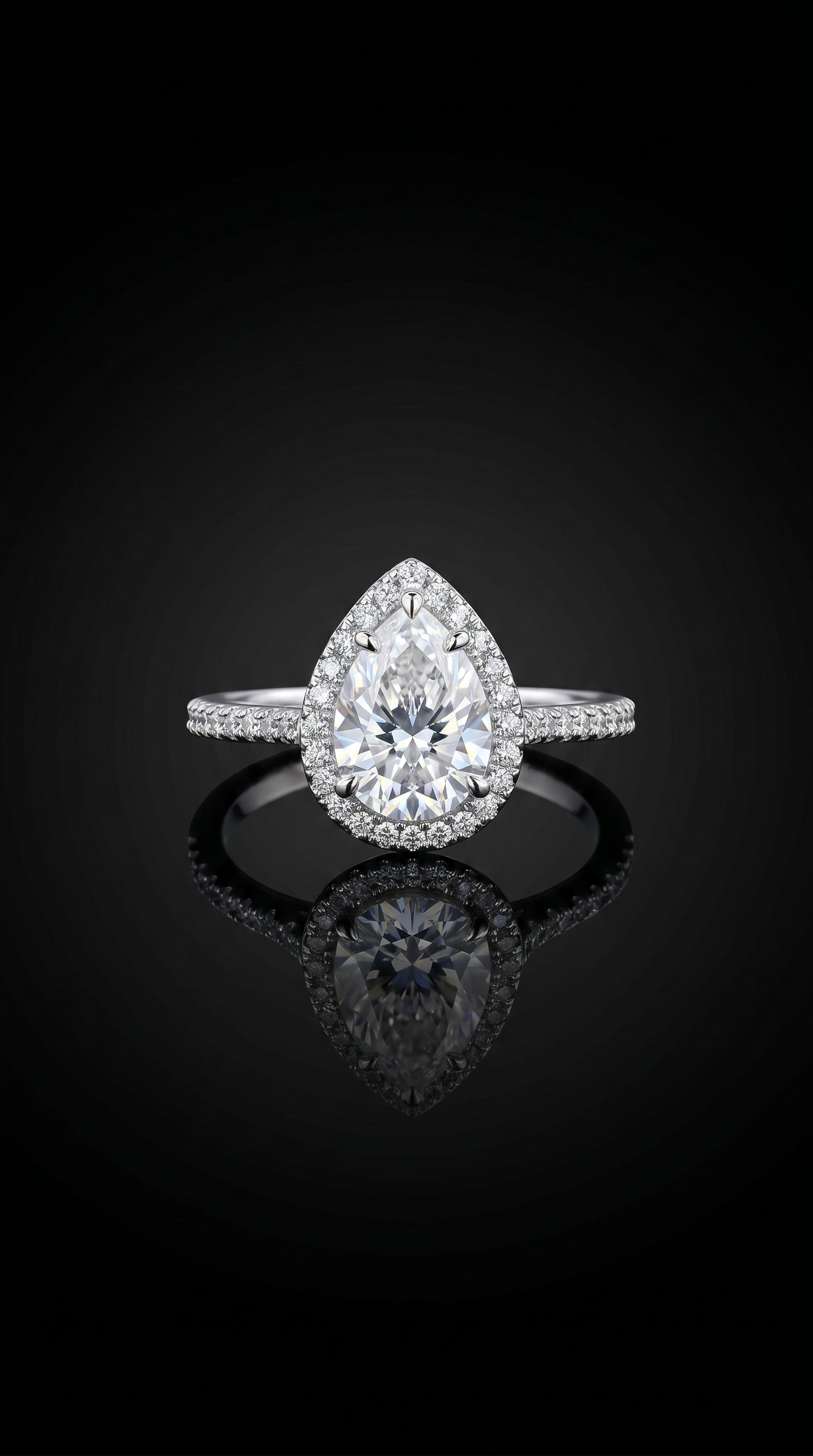 Aurivelle's Sliver & Moissanite Pear Ring -Diamond-Like Shine| GRA Certified