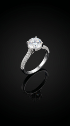 Aurivelle's Moissanite Round Cut Ring -Diamond-Like Shine| GRA Certified