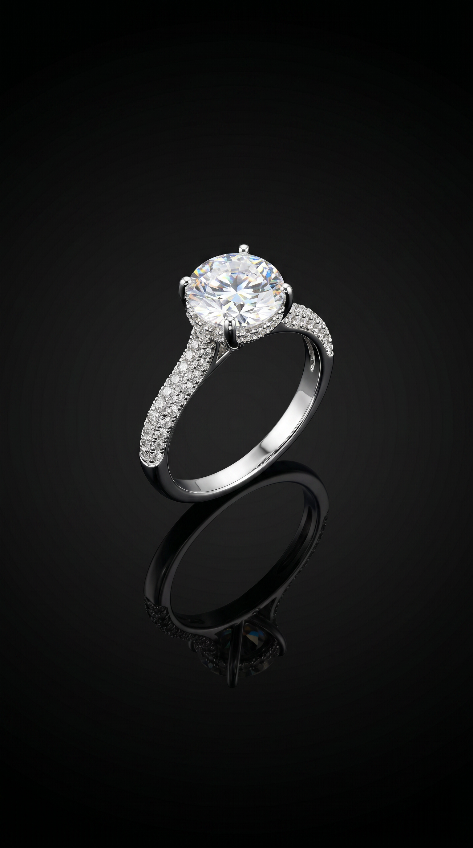 Aurivelle's Moissanite Round Cut Ring -Diamond-Like Shine| GRA Certified
