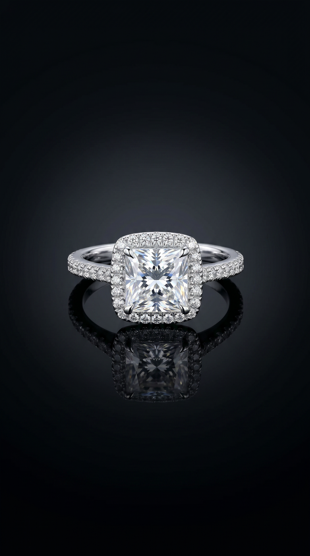 Aurivelle's Sliver & Moissanite Cubic Ring -Diamond-Like Shine| GRA Certified
