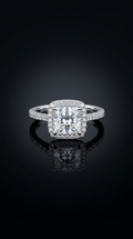 Aurivelle's Sliver & Moissanite Cubic Ring -Diamond-Like Shine| GRA Certified