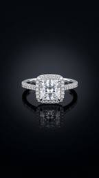 Aurivelle's Sliver & Moissanite Cubic Ring -Diamond-Like Shine| GRA Certified