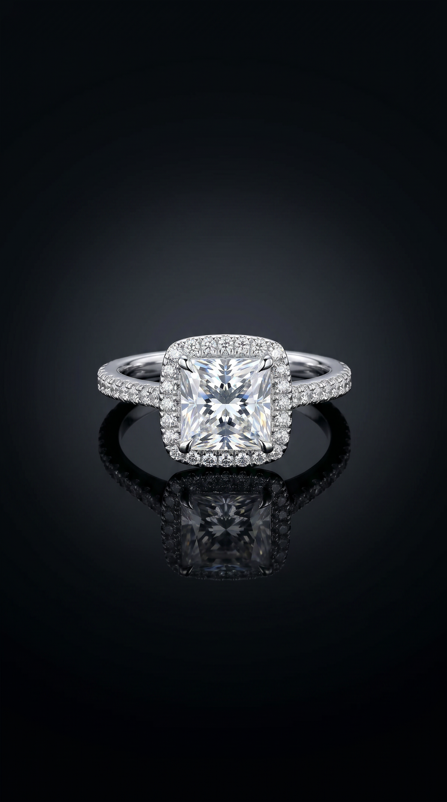 Aurivelle's Sliver & Moissanite Cubic Ring -Diamond-Like Shine| GRA Certified