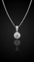 Aurivelle's Sliver & Moissanite Circle Pendant & Chain -Diamond-Like Shine| GRA Certified