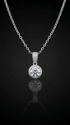 Aurivelle's Sliver & Moissanite Circle Pendant & Chain -Diamond-Like Shine| GRA Certified