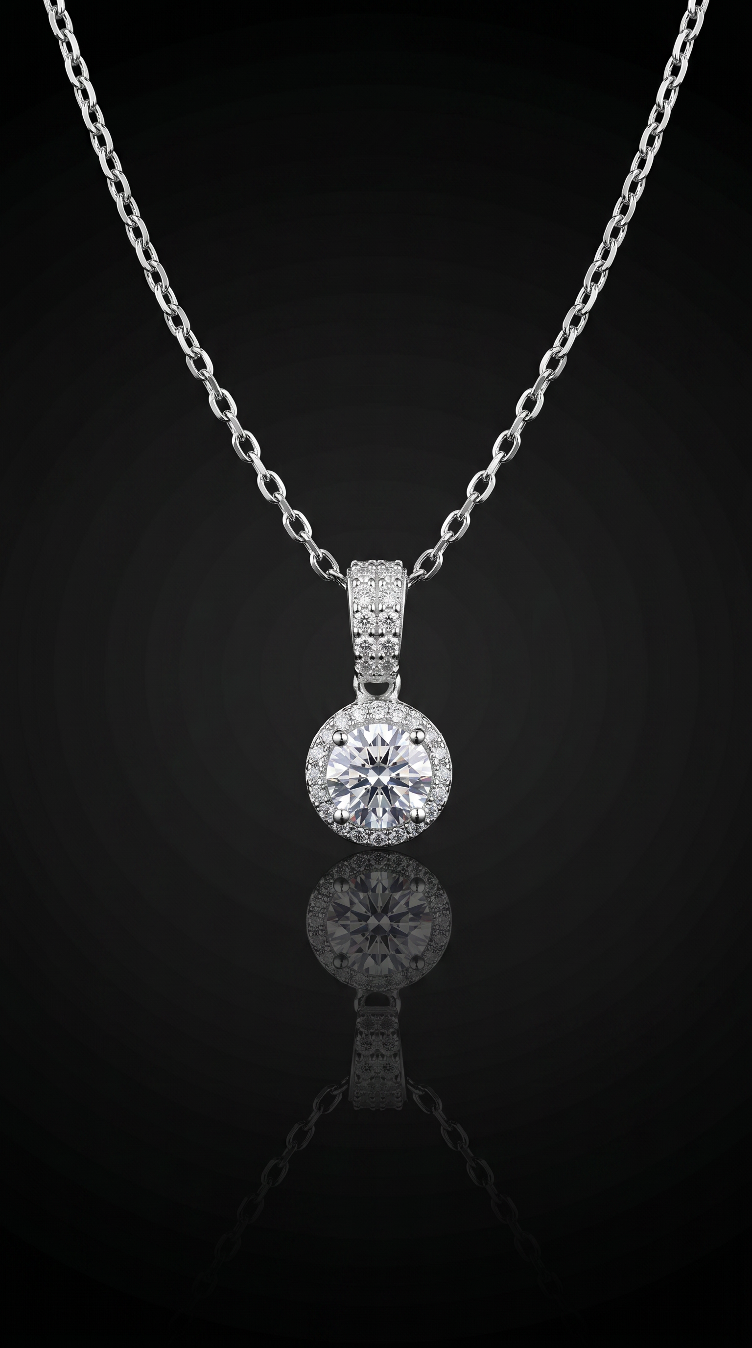 Aurivelle's Sliver & Moissanite Circle Pendant & Chain -Diamond-Like Shine| GRA Certified