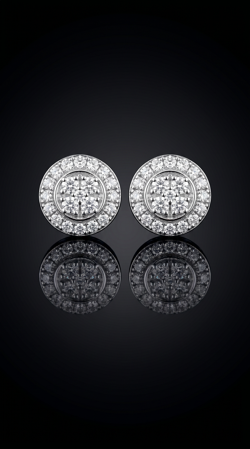 Aurivelle's 925 Sterling Silver & VVS Moissanite Circle Earrings -Diamond-Like Shine| GRA Certified