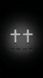Aurivelle's 925 Sterling Silver & VVS Moissanite Cross Earrings -Diamond-Like Shine| GRA Certified