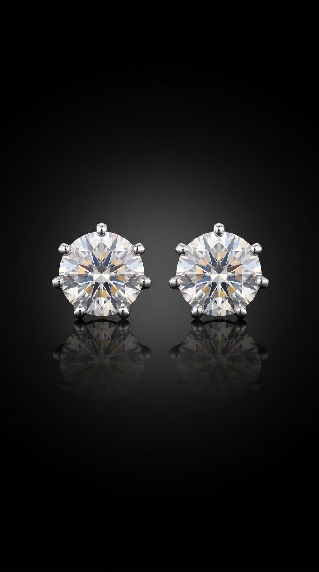 Aurivelle's 925 sterling Silver & Moissanite VVS Stud Earrings -Diamond-Like Shine| GRA Certified