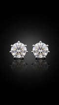 Aurivelle's 925 sterling Silver & Moissanite VVS Stud Earrings -Diamond-Like Shine| GRA Certified