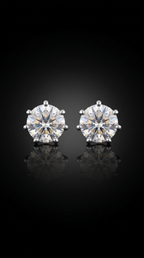 Aurivelle's 925 sterling Silver & Moissanite VVS Stud Earrings -Diamond-Like Shine| GRA Certified