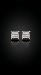 Aurivelle's Cubic Stud Earrings -Diamond-Like Shine| GRA Certified