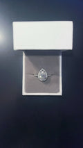 Sliver & Moissanite Pear Ring